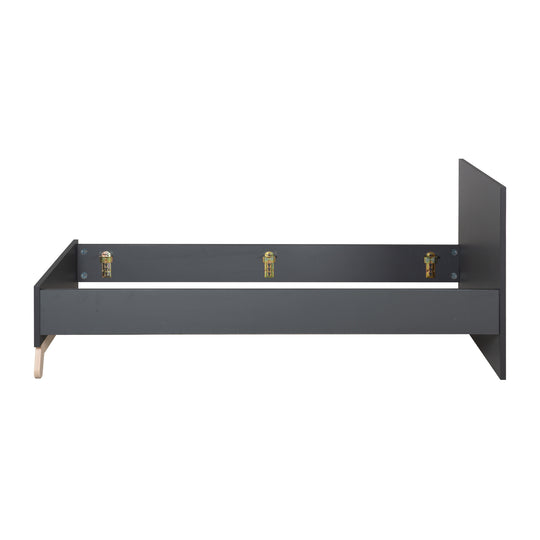 Letto per ragazzi 'Jara' 90 x 200 cm - Decoro antracite - Piedini in legno massello-faggio – Ritaglio (3/9)