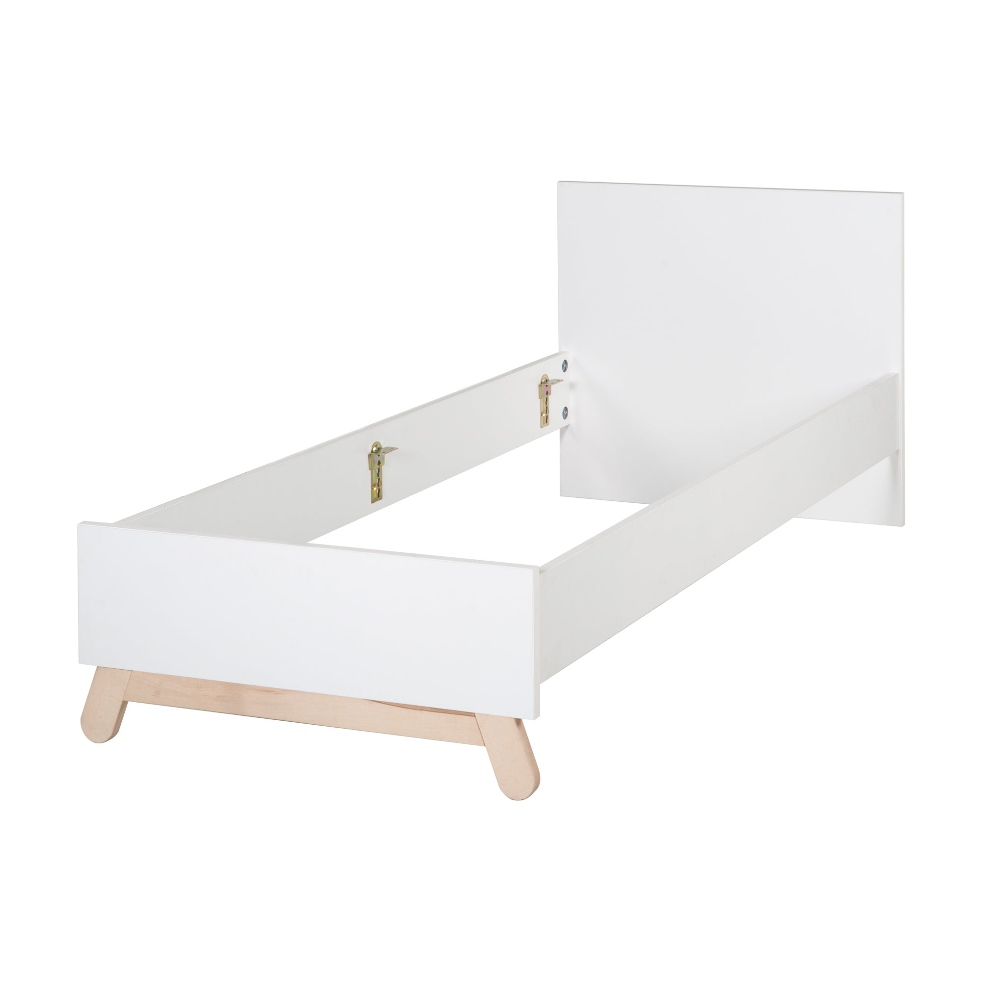 Letto per ragazzi 'Clara' 90 x 200 cm - Decoro bianco - Piedini in legno massello-faggio – Ritaglio (1/9)