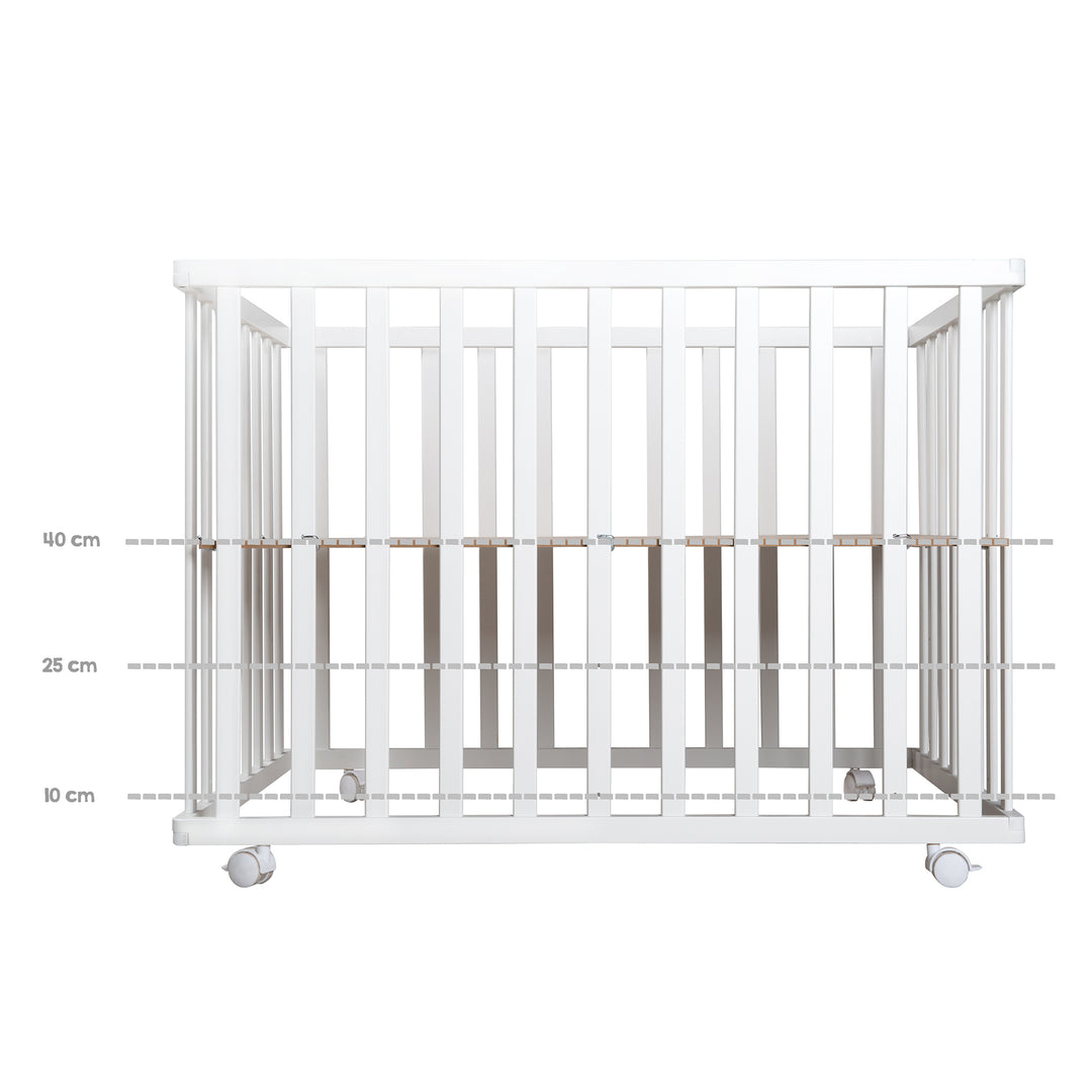 Playpen 'Adam & Owl', 75 x 100 cm, Play Pen incl. Protective Insert & Castors, Wood White – Infographic (5/6)