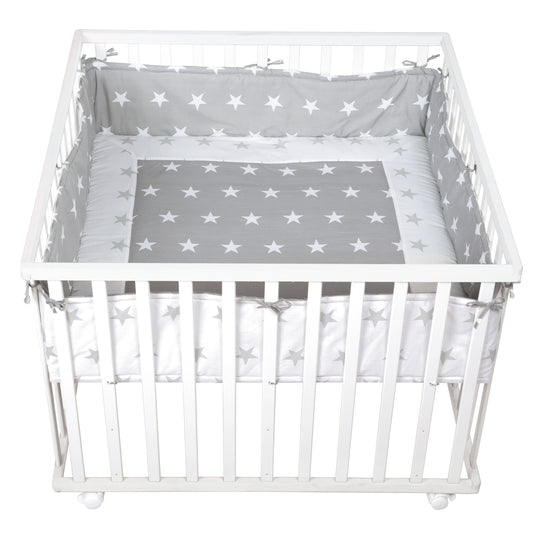 Box 'Little Stars', 100 x 100 cm, sicuro box incl. inserto protettivo & rotelle, bianco – Foto del prodotto (1/8)