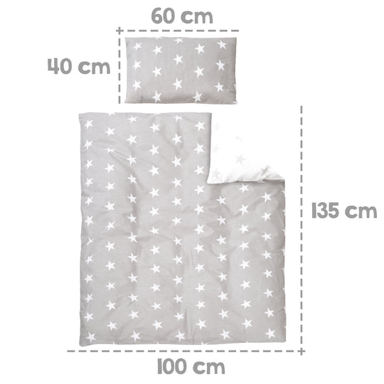 Complete Bed Set 'Little Stars', 70 x 140 cm, Convertible, incl. Bedding, Canopy, Nest Bumper & Mattress – Infographic (9/22)