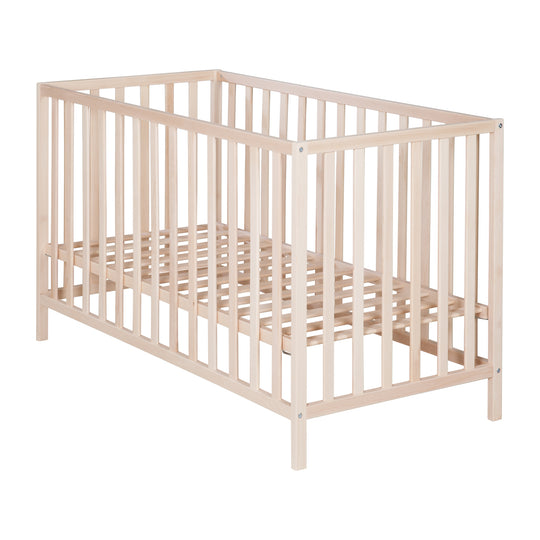 Cama infantil 'Cosi' 60 x 120 cm, en haya-madera maciza, natural, 3posiciones regulable en altura – Recorte (10/11)