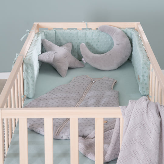 Cama infantil 'Cosi' 60 x 120 cm, en haya-madera maciza, natural, 3posiciones regulable en altura – Foto de detalle (2/11)