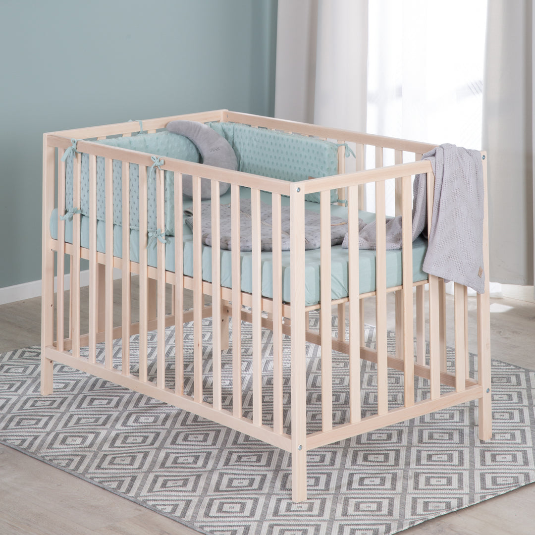Cama infantil 'Cosi' 60 x 120 cm, en haya-madera maciza, natural, 3posiciones regulable en altura – Foto ambientada (9/11)