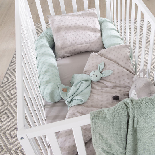 Letto per bambini 'Cosi' 60 x 120 cm, in faggio-legno massello, bianco laccato, 3posizioni regolabile in altezza – Foto di dettaglio (4/10)