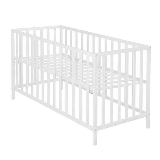 Letto per bambini 'Cosi' 60 x 120 cm, in faggio-legno massello, bianco laccato, 3posizioni regolabile in altezza – Foto del prodotto (1/10)