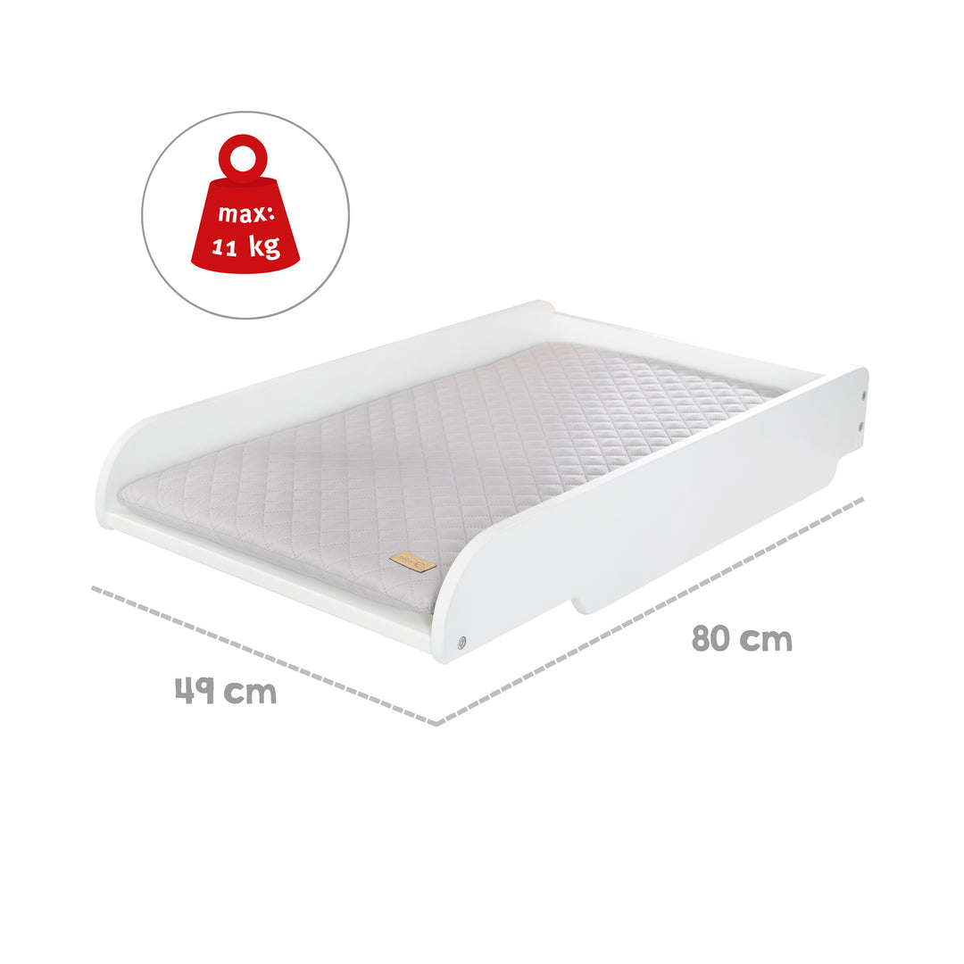 Letto a casetta 60 x 120 cm, certificato FSC, bianco, 6posizioni regolabile, come lettino da co-sleeping adatto – Infografica (13/17)