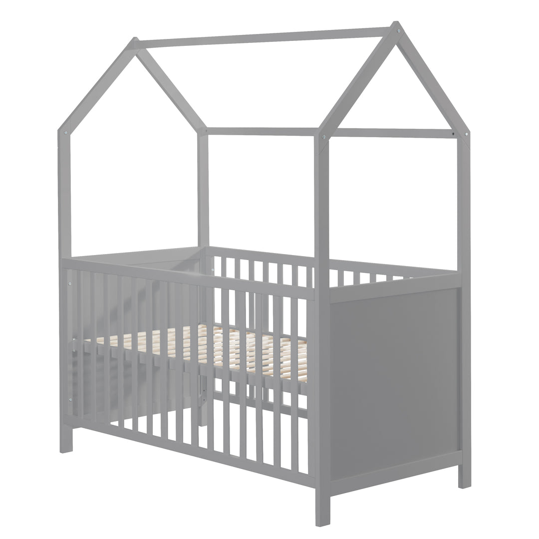 Hausbett 70 x 140 cm, FSC zertifiziert, Kombi-Kinderbett, taupe, 3-fach verstellbar, umbaubar – Freisteller (1/7)