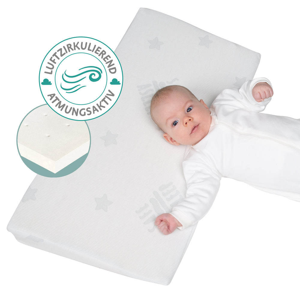 Keilkissen 'safe asleep®', Air, LxBxH: 60 x 35 x 8,5 cm, mit Jacquard-Bezug, gelochter Matratzenkern – Infografik (2/10)