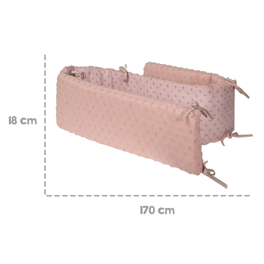 Organic riduttore paracolpi 'Lil Planet' per letti 60 x 120 - 70 x 140 cm - Cotone biologico - Rosa – Infografica (5/7)