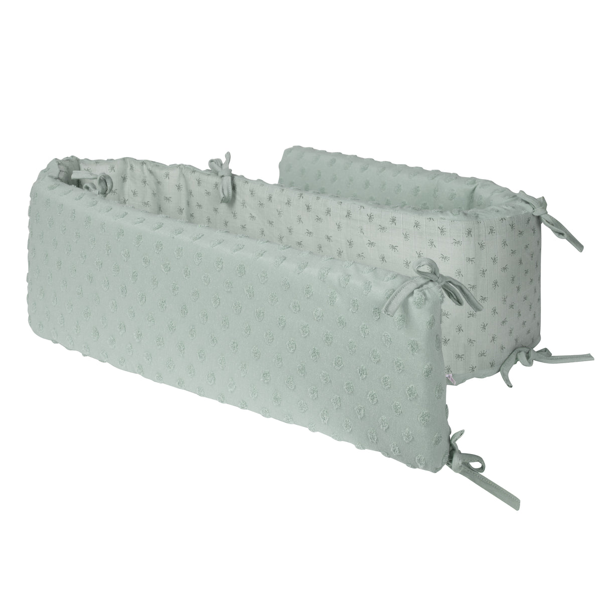 Organic Cot Bumper 'Lil Planet' for Beds 60 x 120 - 70 x 140 cm - Organic Cotton - Frosty Green – Cutout (1/7)
