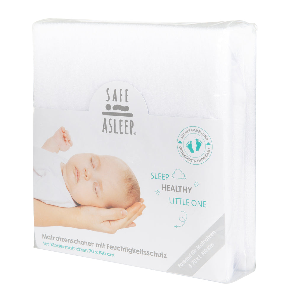 Matratzenschoner 'safe asleep®' mit Feuchtigkeitsschutz, aus weißem Frotteegewebe – Produktbild (2/5)