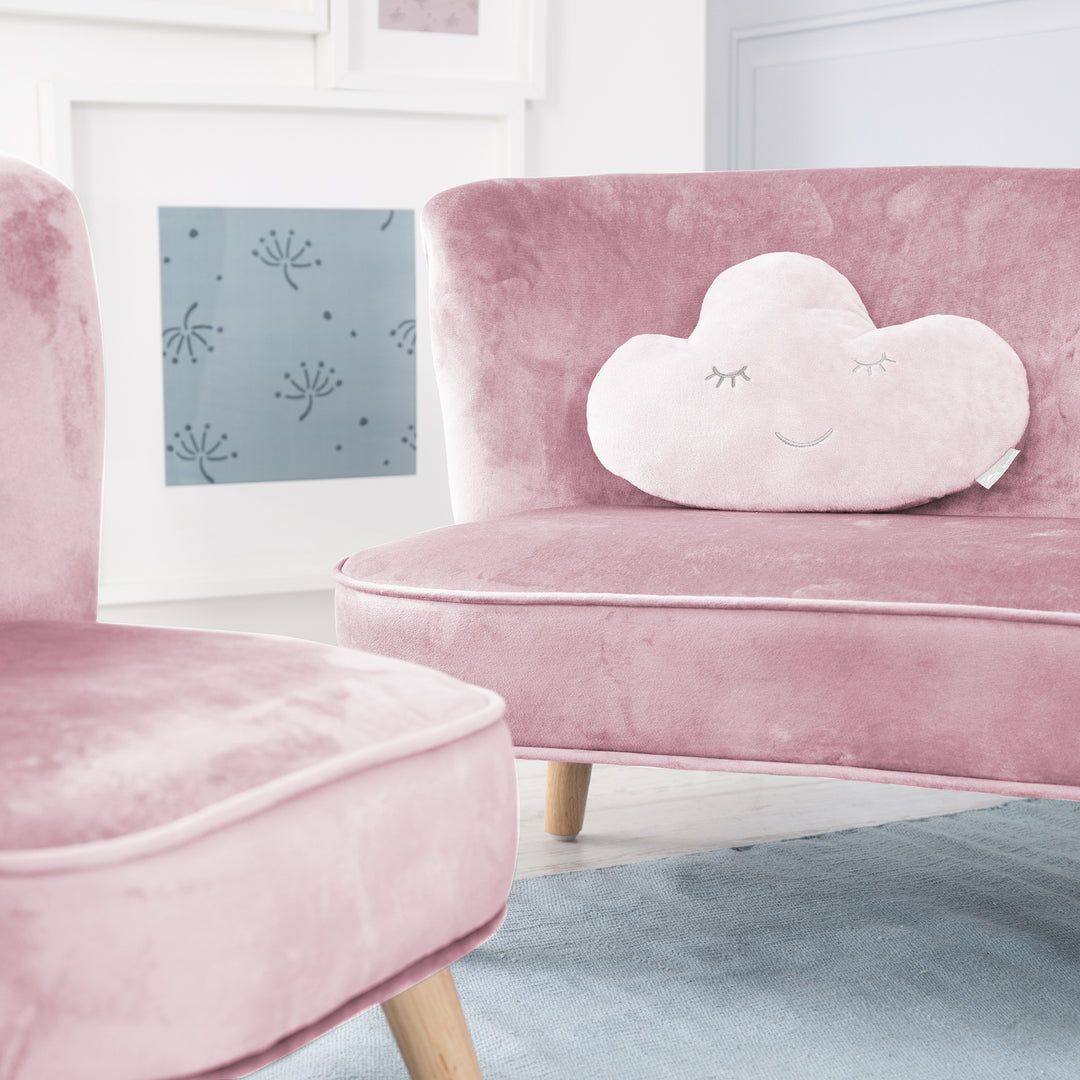 Kuschelkissen Wolke  'roba Style', Rosa/Mauve, flauschiges Dekokissen für Baby- & Kinderzimmer – Milieubild (6/7)