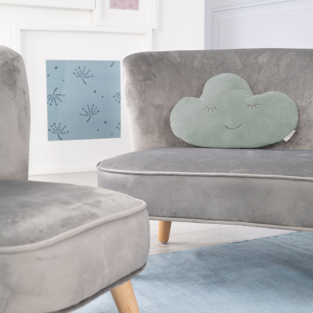 Kuschelkissen Wolke 'roba Style' frosty green, flauschiges Dekokissen für Baby- & Kinderzimmer – Milieubild (3/5)