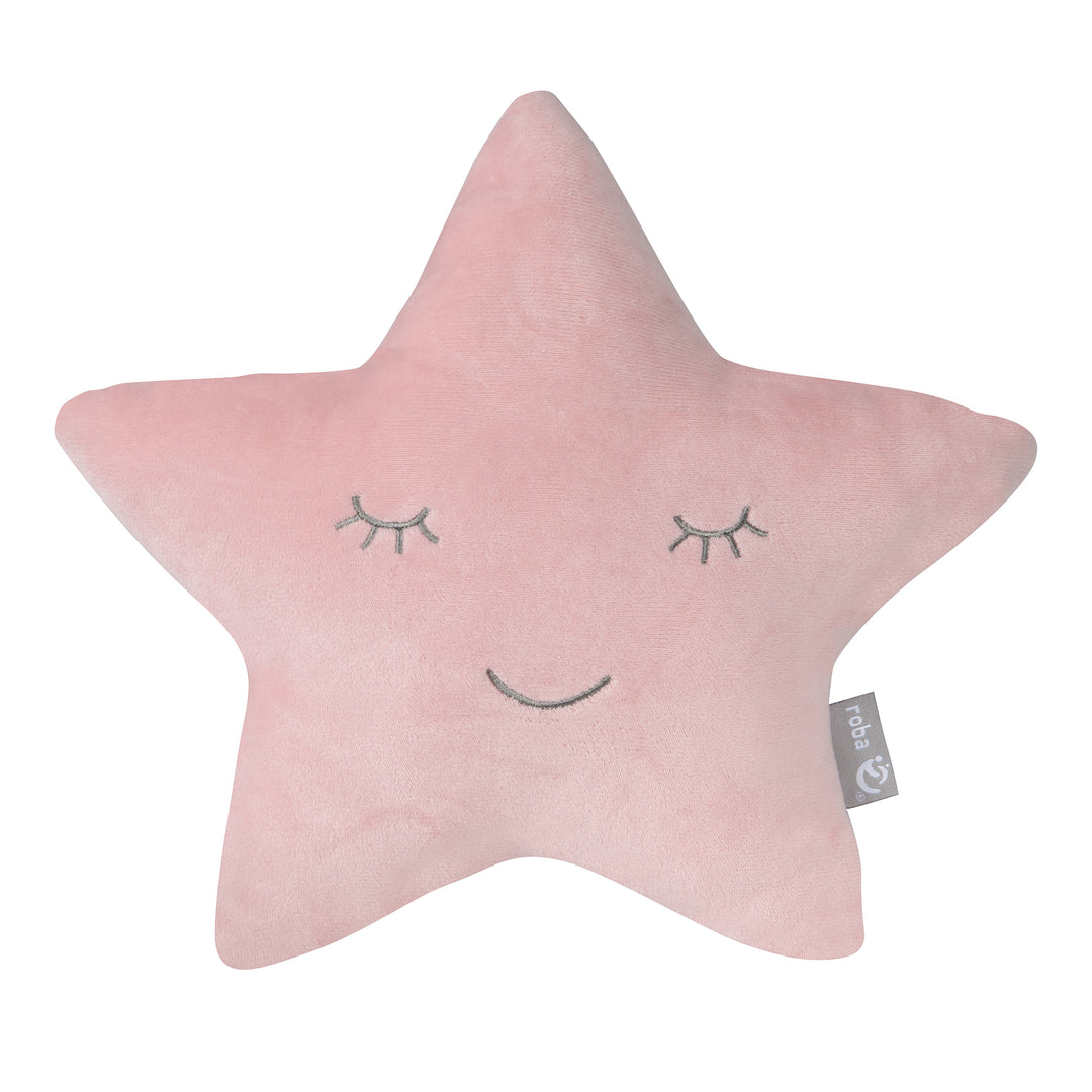 Kuschelkissen Stern 'roba Style', Rosa/Mauve, flauschiges Dekokissen für Baby- & Kinderzimmer – Freisteller (1/7)