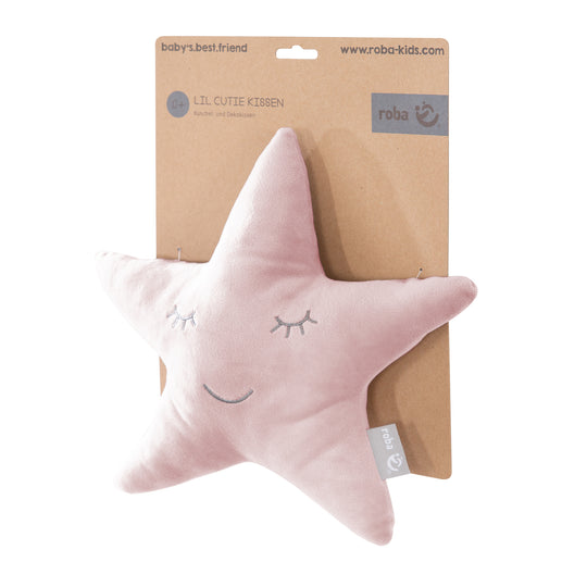 Cuddly Cushion Star 'roba Style', Pink/Mauve, Fluffy Decorative Cushion for Baby- & Children's Room – Cutout (3/7)