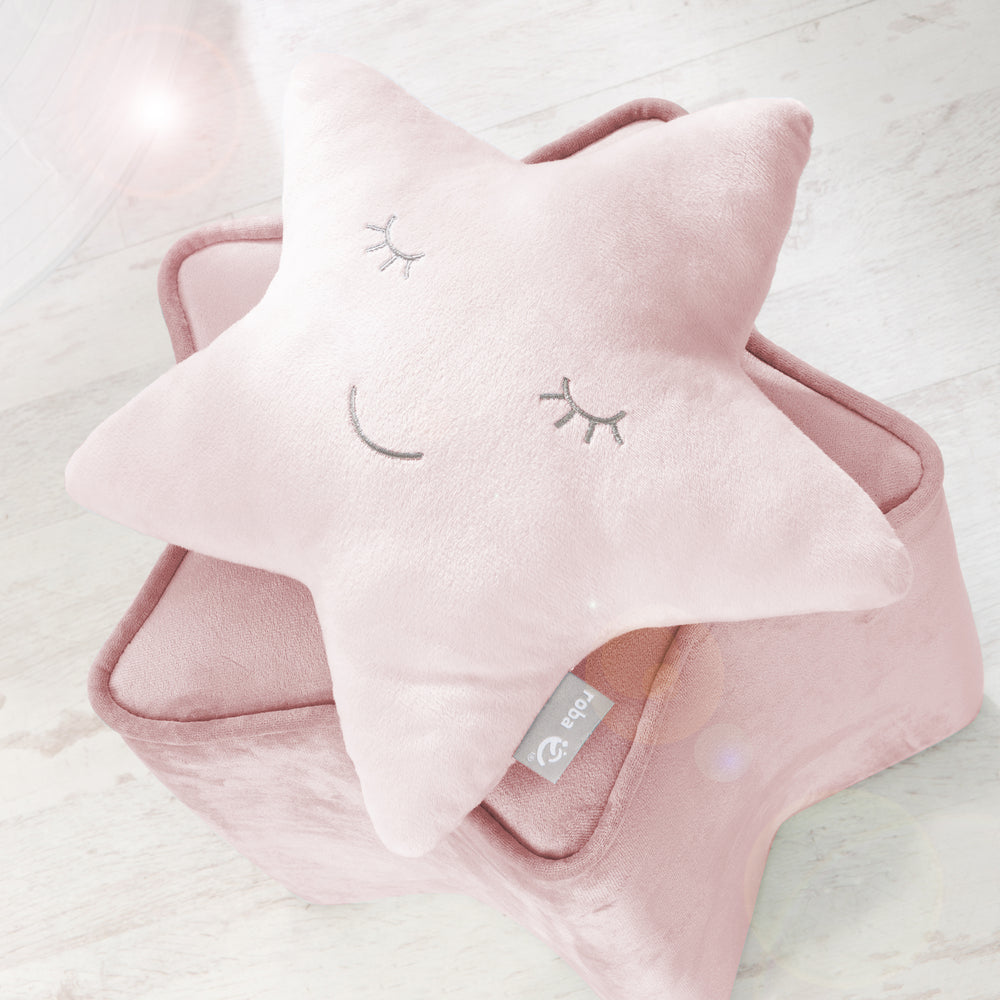 Kuschelkissen Stern 'roba Style', Rosa/Mauve, flauschiges Dekokissen für Baby- & Kinderzimmer – Milieubild (2/7)