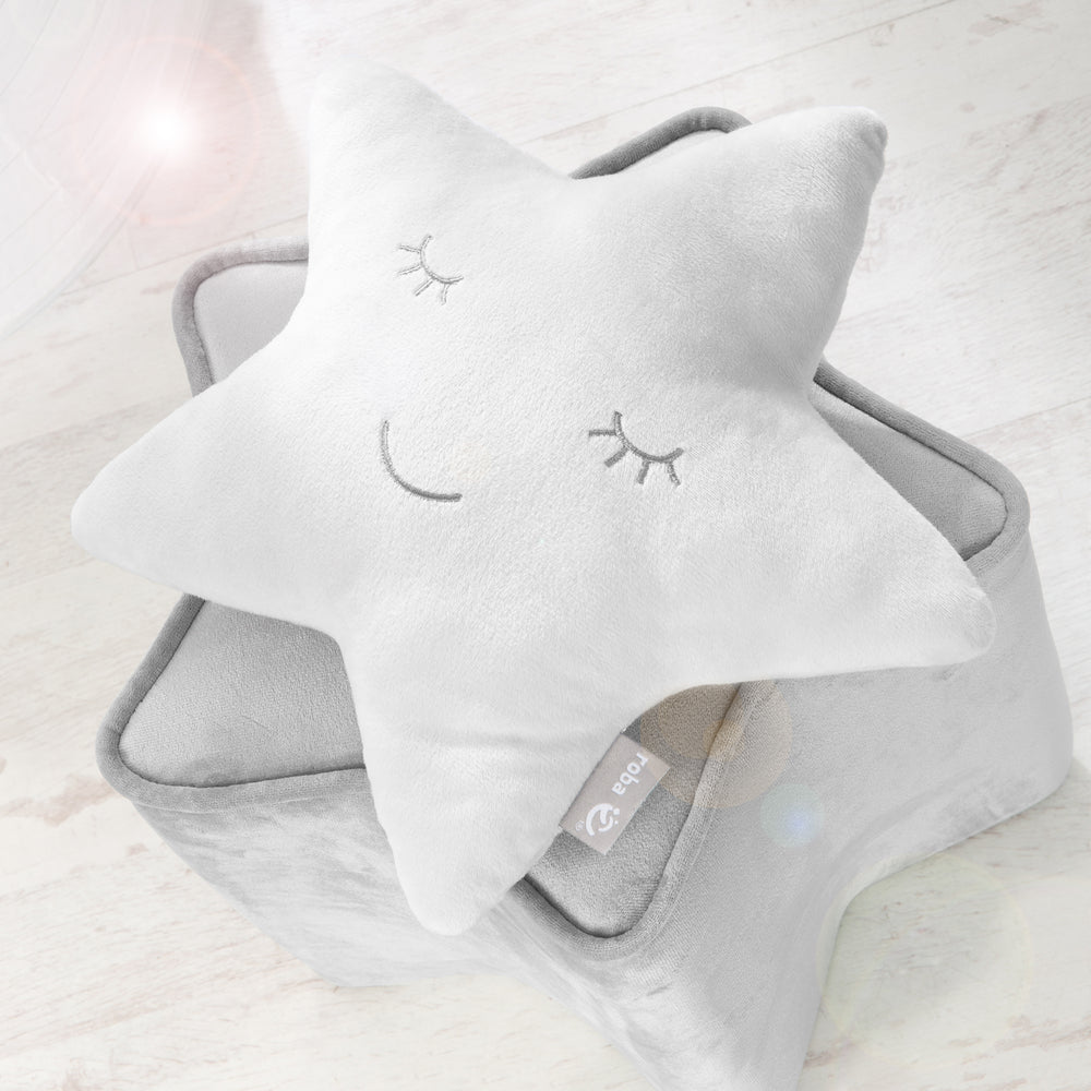 Kuschelkissen Stern 'roba Style', Silbergrau, flauschiges Dekokissen für Baby- & Kinderzimmer – Milieubild (2/8)