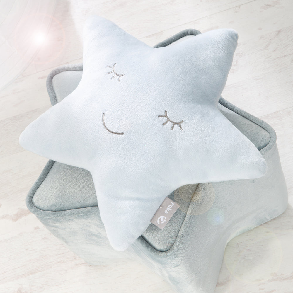 Kuschelkissen Stern 'roba Style', Hellblau/Sky, flauschiges Dekokissen für Baby- & Kinderzimmer – Milieubild (2/8)