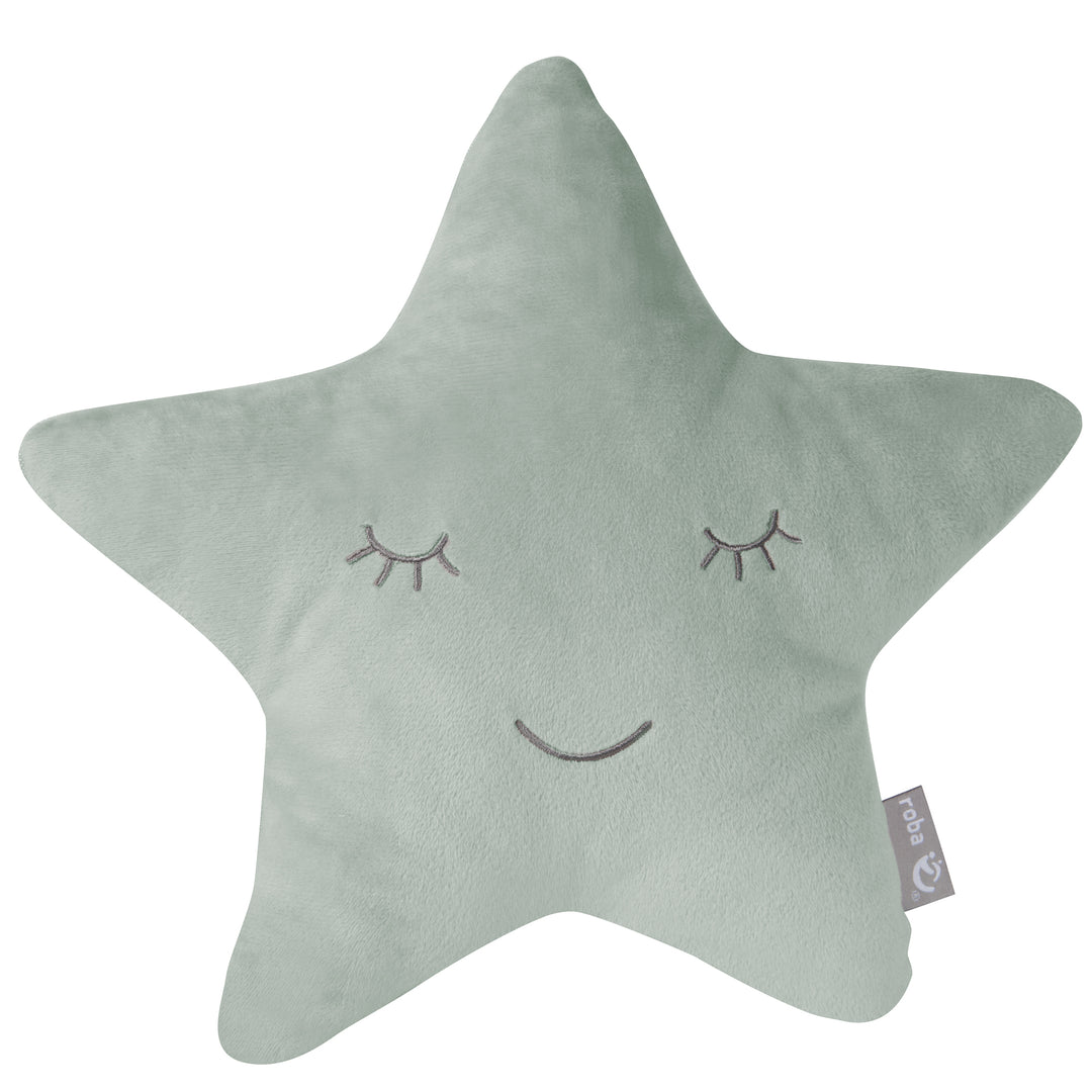 Kuschelkissen Stern 'roba Style' frosty green, flauschiges Dekokissen für Baby- & Kinderzimmer – Freisteller (1/7)