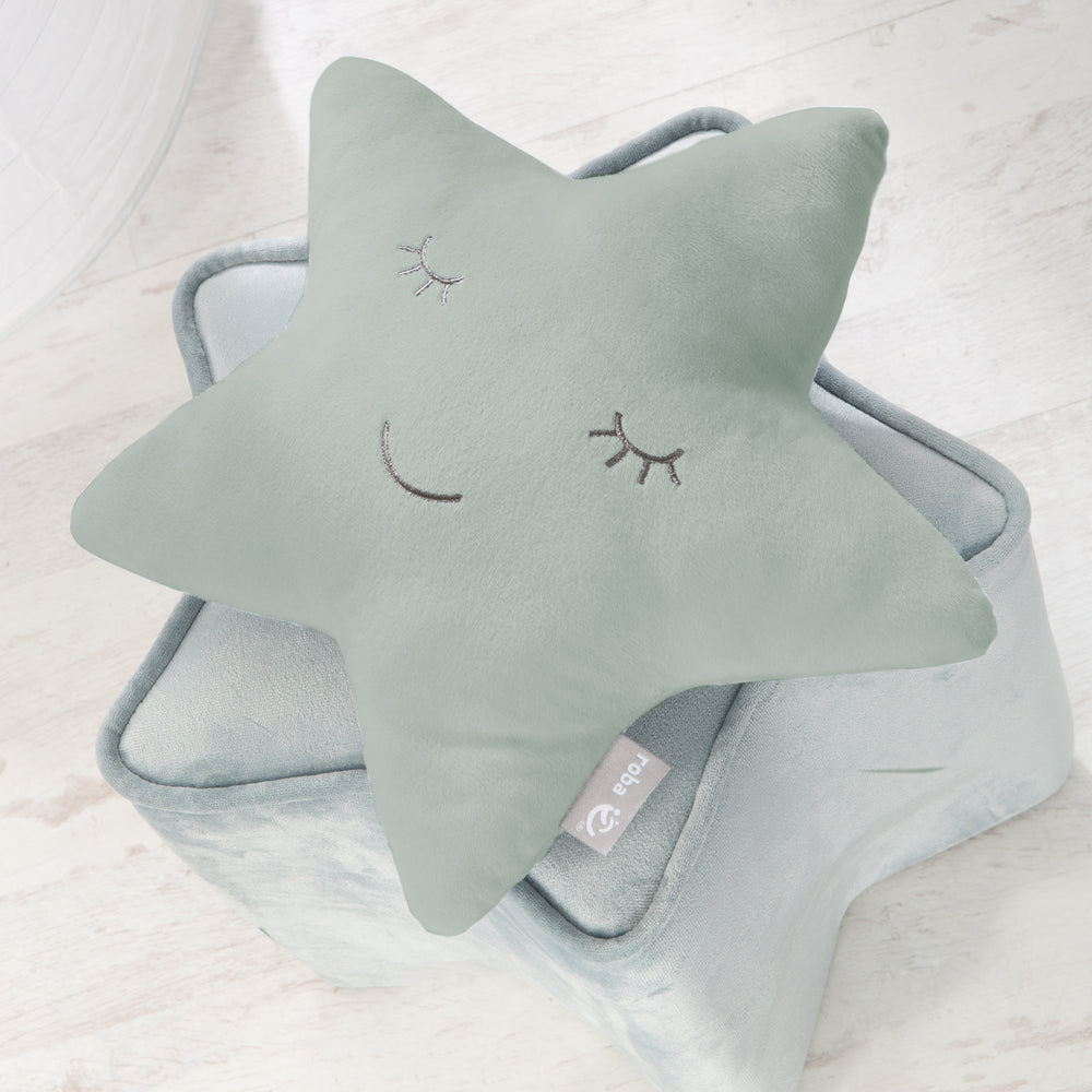Kuschelkissen Stern 'roba Style' frosty green, flauschiges Dekokissen für Baby- & Kinderzimmer – Milieubild (2/7)