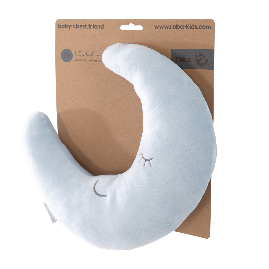 Cuscino poggianuca in forma di luna 'roba Style' - Morbido cuscino decorativo - Azzurro / celeste – Ritaglio (3/6)