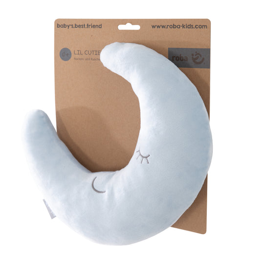 Cuscino poggianuca in forma di luna 'roba Style' - Morbido cuscino decorativo - Azzurro / celeste – Ritaglio (3/6)