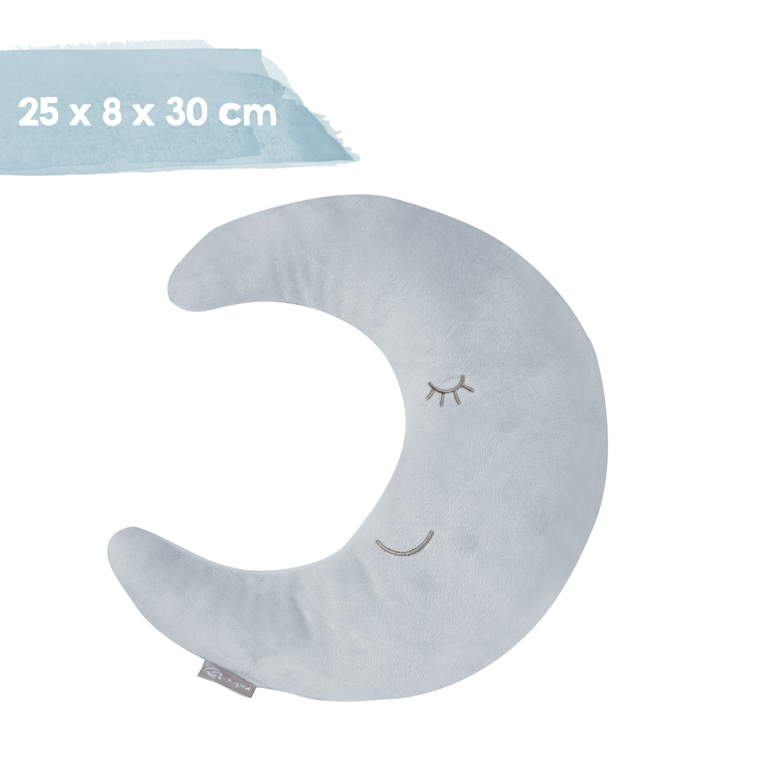 Cuscino poggianuca in forma di luna 'roba Style' - Morbido cuscino decorativo - Azzurro / celeste – Infografica (6/6)