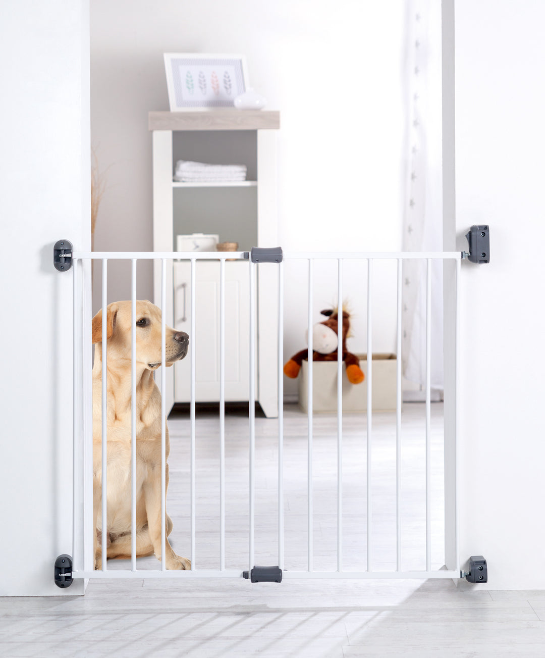 Cancelletto per porte 'Easy Step', metallo cancelletto di sicurezza bianco, extra alto, variabile larghezza 60 - 97 cm – Foto del prodotto (8/8)