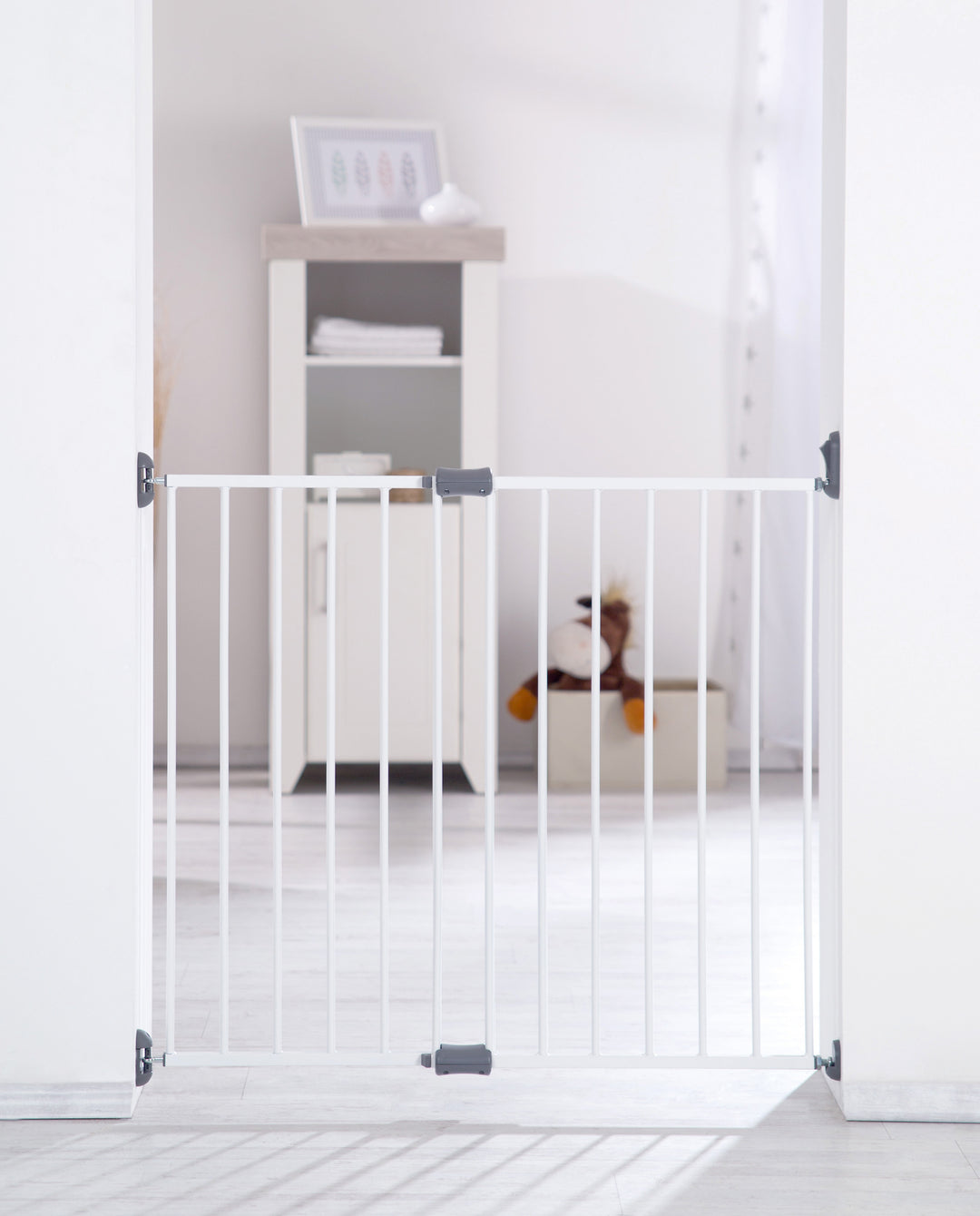 Cancelletto per porte 'Easy Step', metallo cancelletto di sicurezza bianco, extra alto, variabile larghezza 60 - 97 cm – Foto del prodotto (6/8)