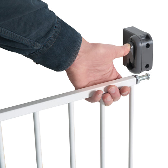 Cancelletto per porte 'Easy Step', metallo cancelletto di sicurezza bianco, extra alto, variabile larghezza 60 - 97 cm – Foto del prodotto (3/8)