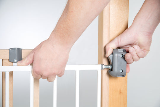 Cancelletto per porte 'Easy Step', metallo cancelletto di sicurezza bianco, extra alto, variabile larghezza 60 - 97 cm – Foto del prodotto (4/8)