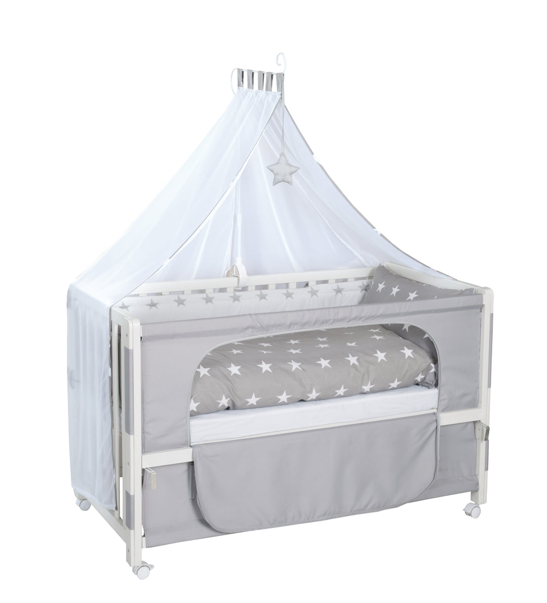 Room Bed 'Little Stars', 60 x 120 cm, Beistellbett zum Elternbett mit kompletter Ausstattung – Produktbild (1/8)