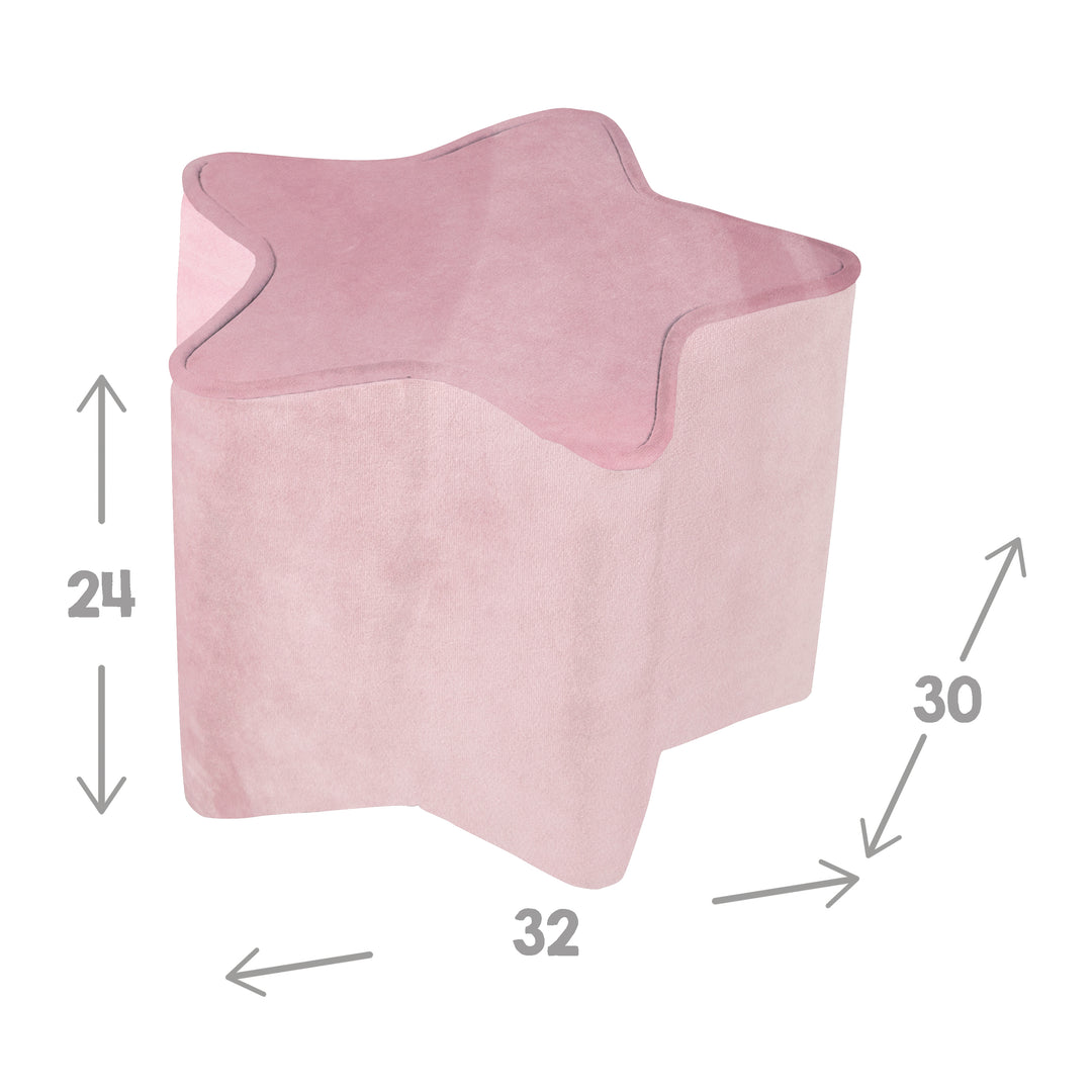 Bundle 'Lil Sofa' comprend canapé enfant, tabouret enfant en forme d'étoile, coussin décoratif étoile rose/mauve – Photo du produit (6/9)