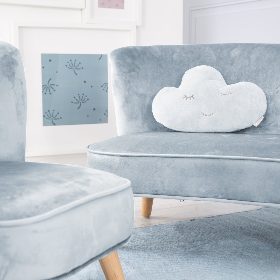 Bundle 'Lil Sofa' enthält Kindersofa, Kindersessel & Dekokissen Wolke in hellblau/sky – Produktbild (3/9)