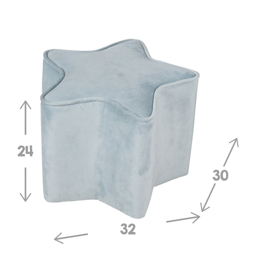 Bundle 'Lil Sofa' incl. canapé enfant, tabouret étoile & coussin décoratif étoile en bleu clair/ciel – Photo du produit (6/9)