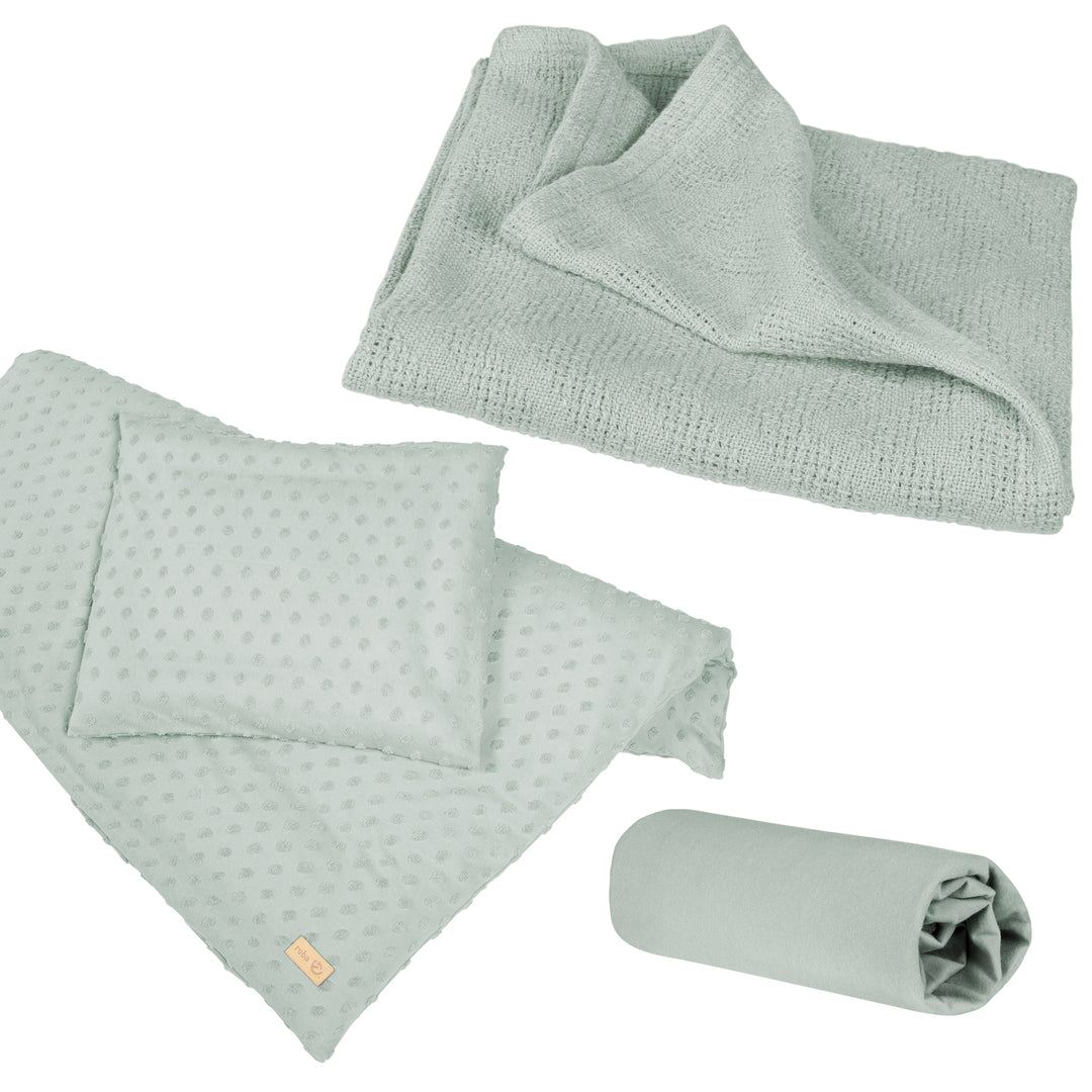 Organic Baby-Geschenkset 'Lil Planet' - BIO-Jersey Schlafen klein - 3-teilig - Frosty green – Freisteller (1/4)