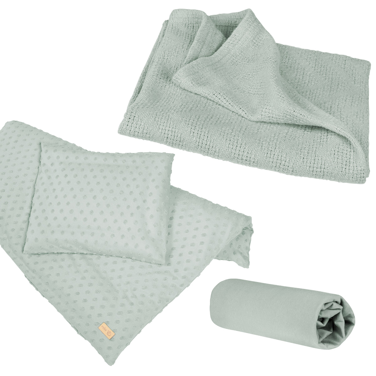 Organic Bébé-Coffret cadeau 'Lil Planet' - BIO-jersey sommeil petit - 3pièces - Frosty green – Détourage (1/4)