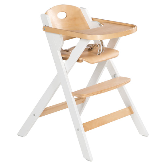 Klapphochstuhl 'Fold Up Smart' - Space-Saving & Foldable, Baby- & Kinderhochstuhl, Wood Natural/White – Cutout (1/6)