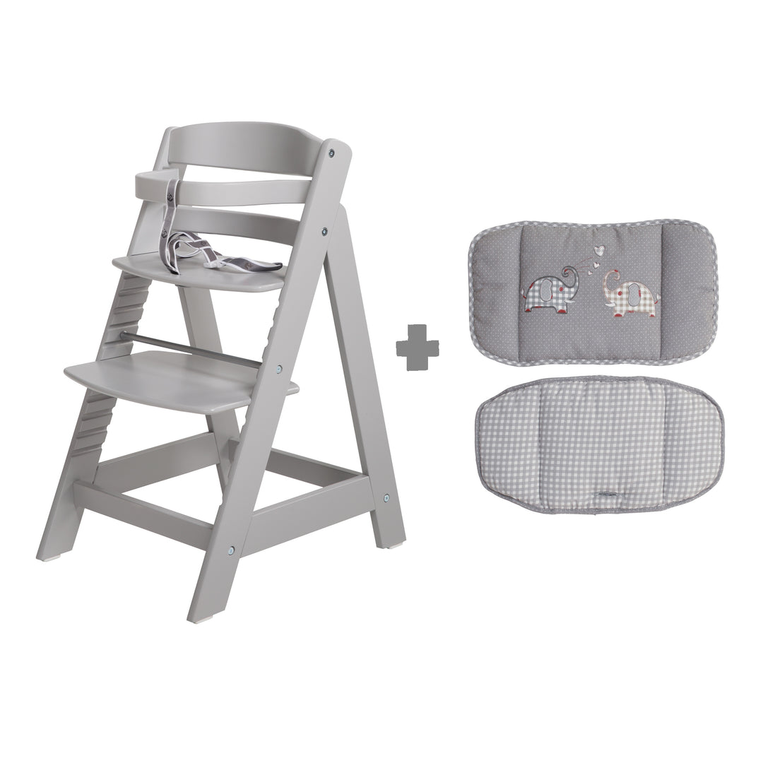 Treppenhochstuhl 'Sit Up III', mitwachsend vom Baby- bis Jugendstuhl, taupe, mit Sitzverkleinerer – Freisteller (1/9)