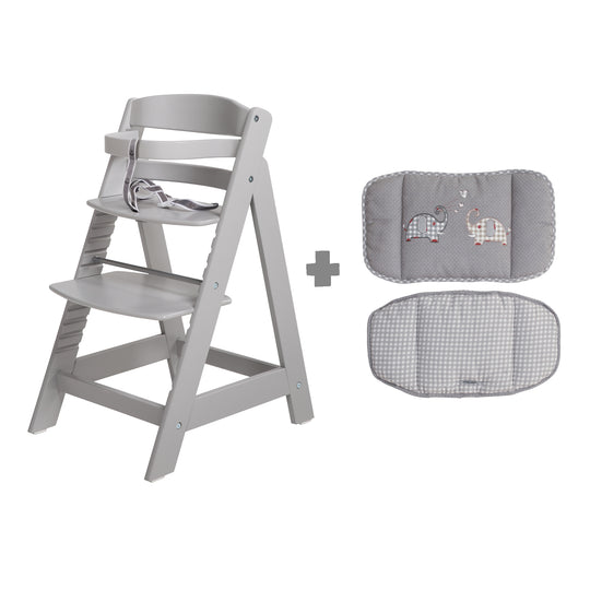 Treppenhochstuhl 'Sit Up III', mitwachsend vom Baby- bis Jugendstuhl, taupe, mit Sitzverkleinerer – Freisteller (1/9)