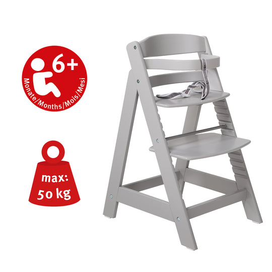 Treppenhochstuhl 'Sit Up III', mitwachsend vom Baby- bis Jugendstuhl, taupe, mit Sitzverkleinerer – Infografik (7/9)