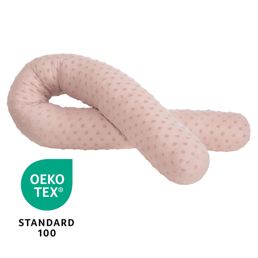 Organic Bettschlange 'Lil Planet' - Bio-Baumwolle - 170 cm lang, Ø 12 cm - Rosa – Infografik (6/6)