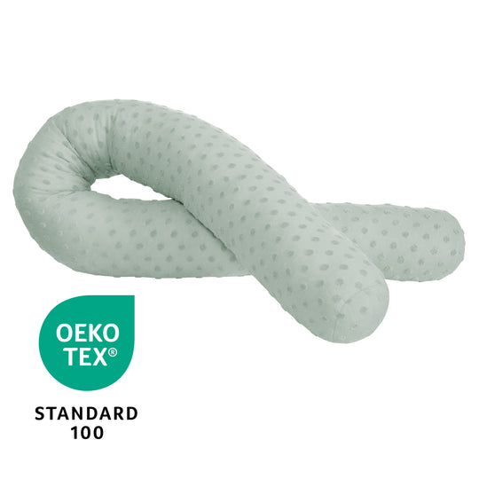 Organic Bettschlange 'Lil Planet' - Bio-Baumwolle - 170 cm lang, Ø 12 cm - Frosty Green – Infografik (6/6)