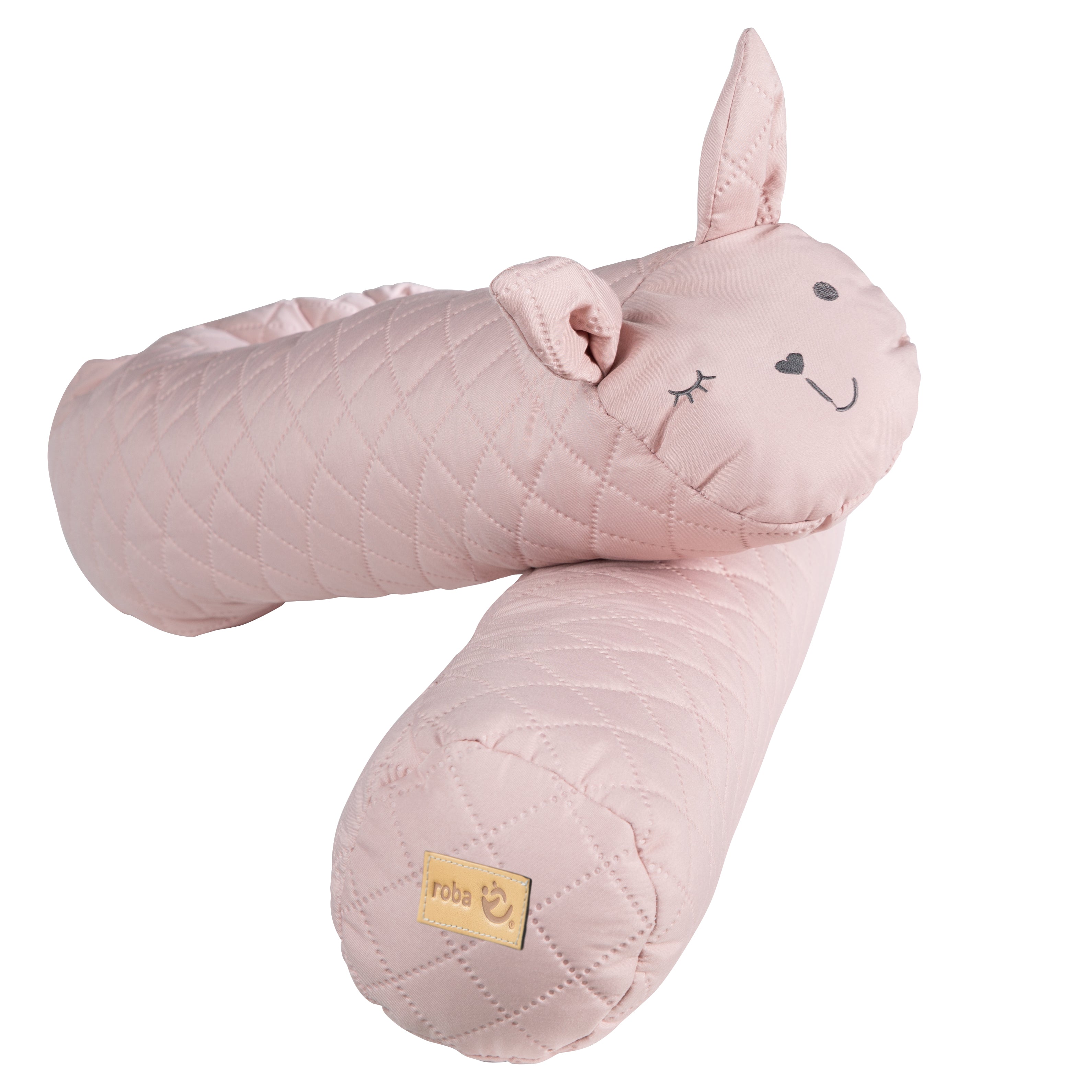 Protector de cuna 'roba Style', protector de cuna con cara de conejo 'Lily', rosa, 170 cm – Recorte (1/5)