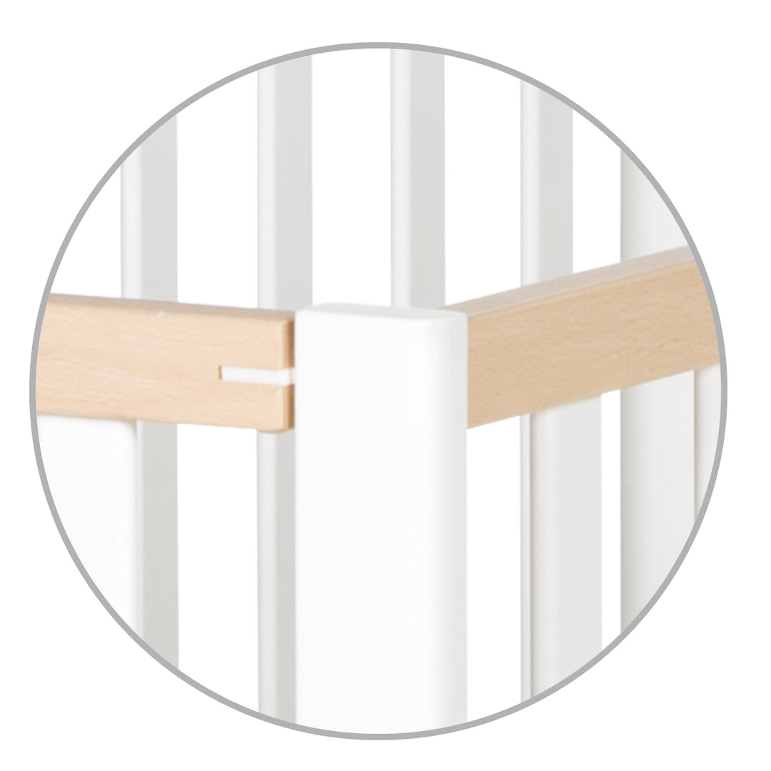 Cama plegable 'Fold Up', 60 x 120 cm, haya orgánica/blanco, 2posiciones regulable en altura, incl. ruedas – Foto del producto (7/10)