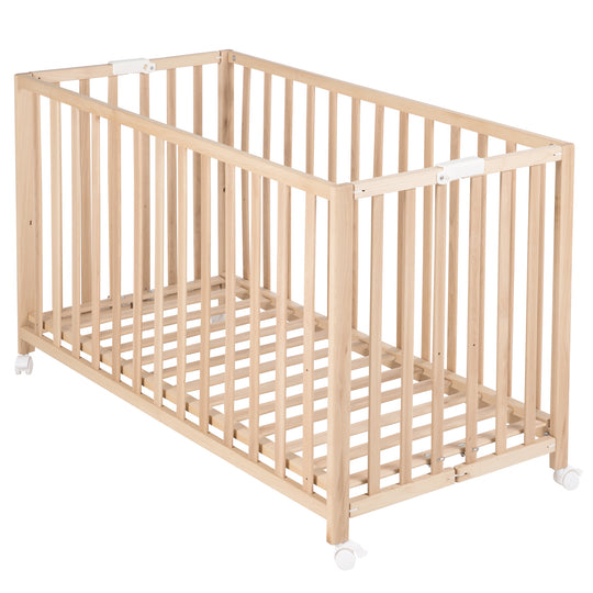 Letto pieghevole 'Fold Up', 60 x 120 cm, faggio biologico, 2posizioni regolabile in altezza, incl. rotelle – Ritaglio (1/6)