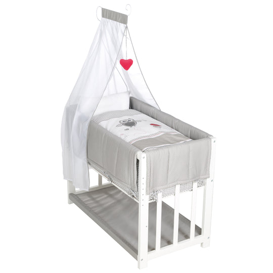 Lettino da co-sleeping 'Adam & Gufo' 4 in 1, lettino, culla & panca per bambini, bianco – Ritaglio (1/13)