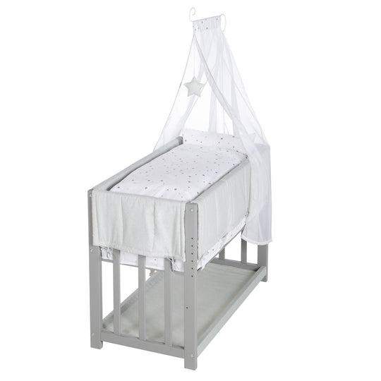 Lit cododo 'Sternenzauber gris' 3 en 1, lit bébé gris, incl. complet accessoires de lit – Détourage (1/11)