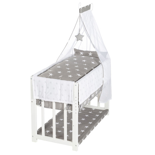 Stuben- & Beistellbett 'Little Stars' 3 in 1, Babybett weiß, inkl. kompletten Bettzubehör – Freisteller (1/11)